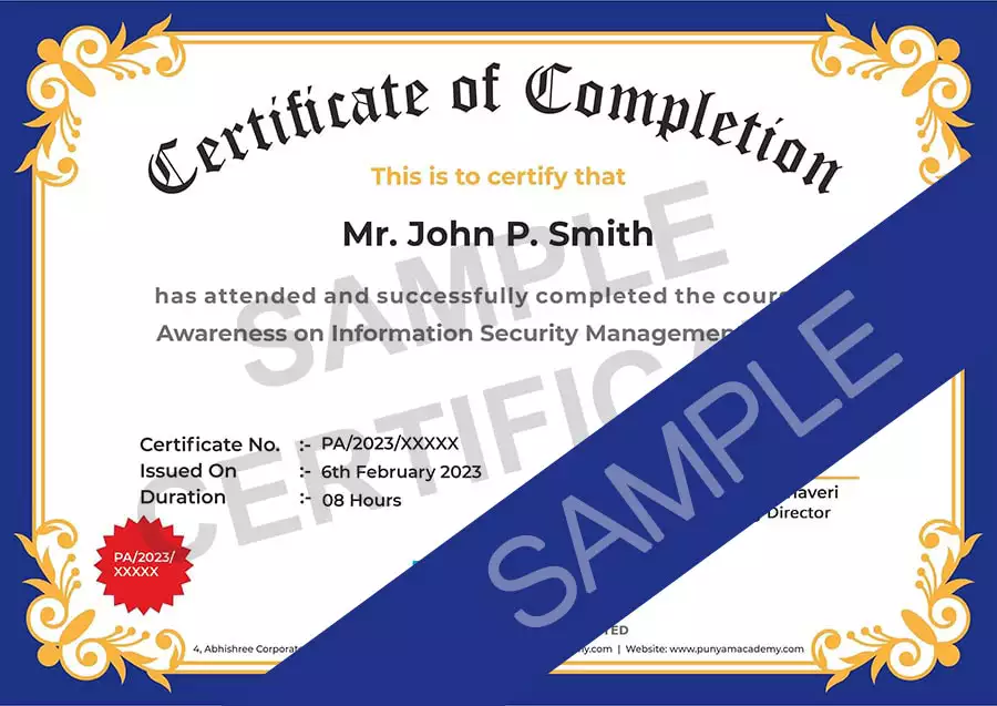 Certificate ISO 27001:2022 Foundation Training
